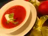Crema de tomate con albahaca y orégano