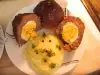 Jaja u mlevenom mesu sa kačkavaljem i krompir pireom