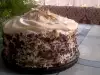 Cake with Vanilla Pudding and Chocolate
