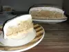 Keks torta sa žutim filom, kremom i kikiriki puterom