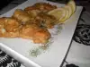 Gepaneerde witte vis (kabeljauw) met gedroogde dille