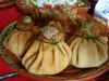 Stuffed Pancake Bundles with Russian Salad