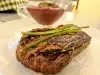 Beef Steak with Red Onion and Wine Sauce
