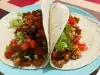 Tacos veganos con tofu y champiñones