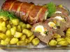 New Year`s Meat Roll with Tasty Garnish