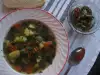 Зеленчукова чорба с гъби и спанак