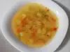 Овощной суп с брынзой и сливочным маслом
