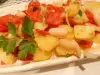 Ensalada de patatas con pimientos asados y alubias