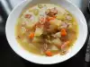 Potato Soup with Baked Bacon and Ham